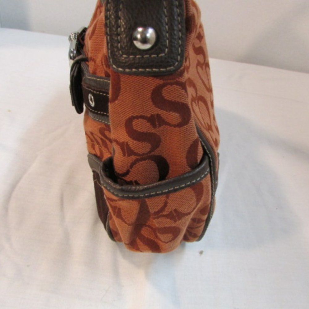 Sophia Caperelli Rust-Brown Canvas Shoulder Bag - Picture 4 of 10